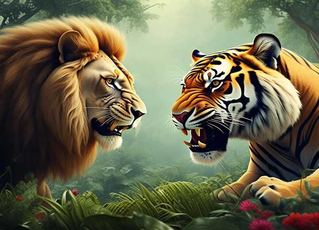 儿童故事老虎和狮子打架，狮子和老虎打架的故事