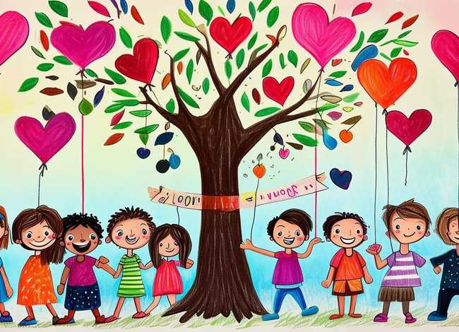 爱心故事儿童绘画，爱心故事简笔画