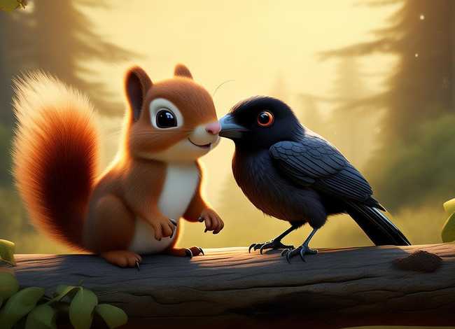 儿童故事小松鼠与小乌鸦 - 睡前故事小松鼠与小乌鸦