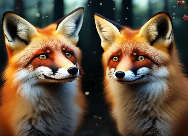 狐狸与狐狸、狐狸与狐狸的图片对比