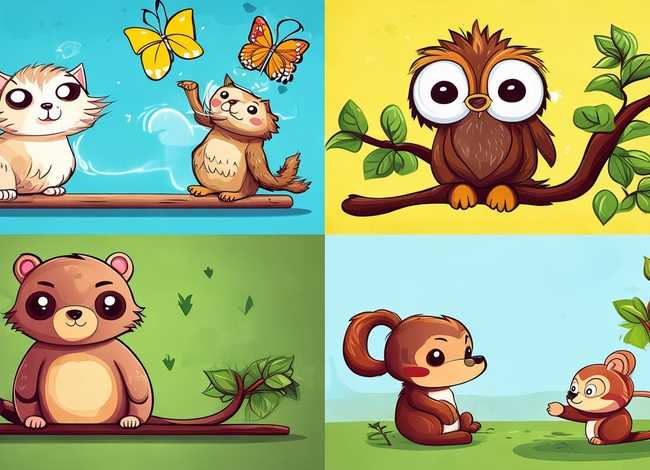 儿童动物故事画教程 动物故事简笔画四幅