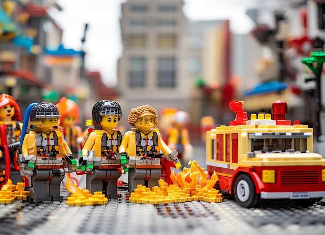 消防故事儿童乐高 - 乐高消防员的故事