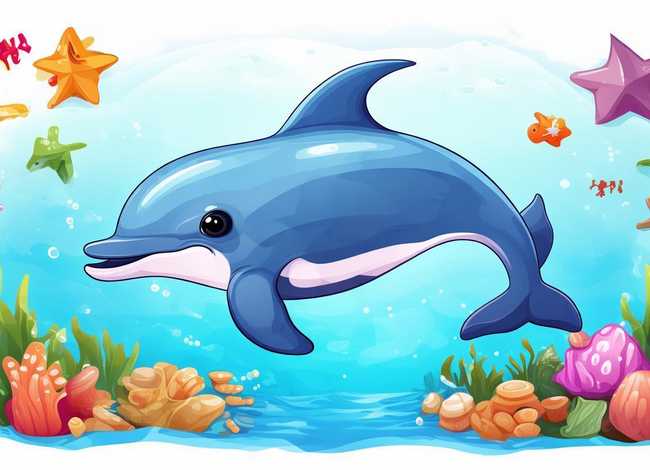 海豚儿童画，海豚儿童画图片大全