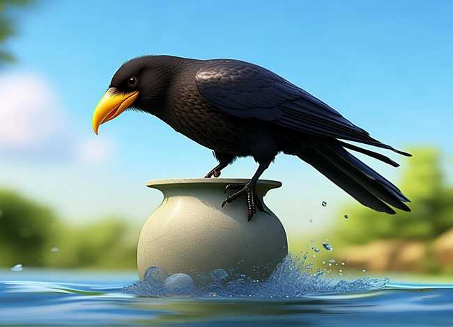 儿童故事ppt课件乌鸦喝水，幼儿绘本ppt课件乌鸦喝水