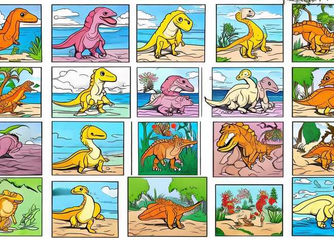 恐龙儿童涂色画打印；恐龙儿童涂色画打印图片大全