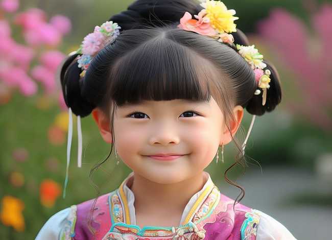 汉服发型儿童可爱、汉服发型儿童可爱女