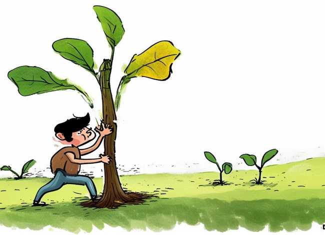 拔苗助长的故事插画 - 拔苗助长的故事简笔画图片