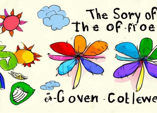 儿童故事七色花封面简单手抄报简单；七色花故事手抄报简笔画