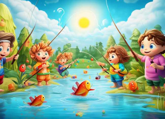 儿童益智故事钓鱼 钓鱼比赛幼儿故事