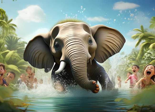 大象喷水的儿童故事(大象喷水儿童画 简笔画) 大象喷水的儿童故事(大象喷水儿童画 简笔画)