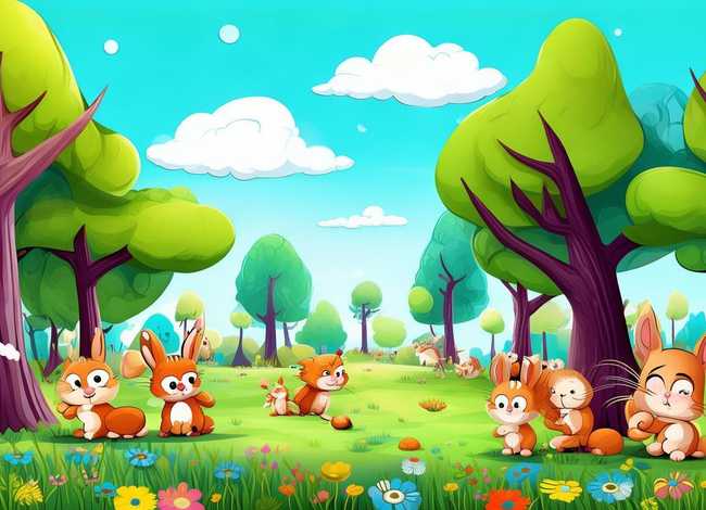 森林小动物儿童画 - 森林小动物儿童画图片