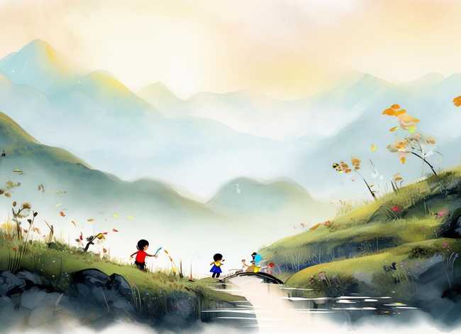 儿童水墨画图片 - 儿童水墨画风景图片