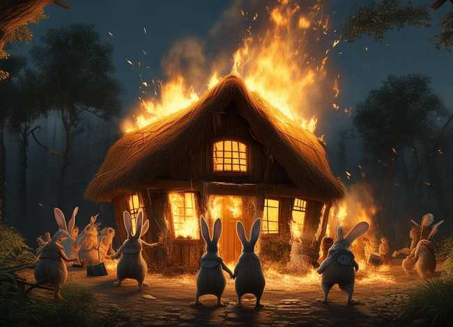 儿童故事小兔子家着火了；小兔子家失火了怎么办