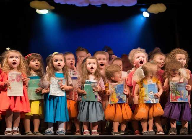 儿童上台讲故事；幼儿上台讲故事