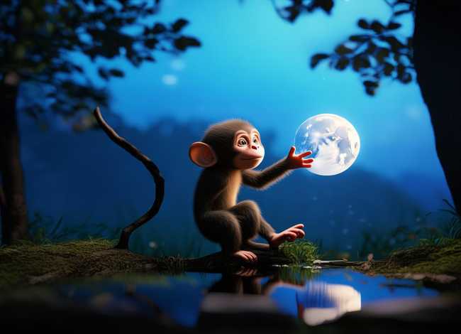 儿童睡前故事猴子捞月亮的故事（幼儿睡前故事猴子捞月亮）