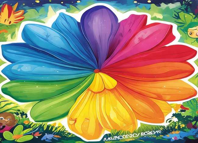 儿童故事七色花封面简单；七色花绘本故事封面