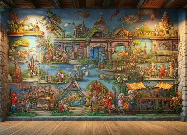 墙的故事绘本，绘本故事墙面