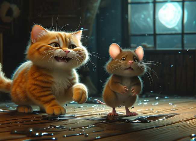 儿童睡前故事猫和老鼠之偷懒、睡前故事老鼠和猫偷油