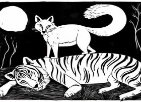 狐假虎威寓言故事连环画简单好画 狐假虎威寓言故事简笔画