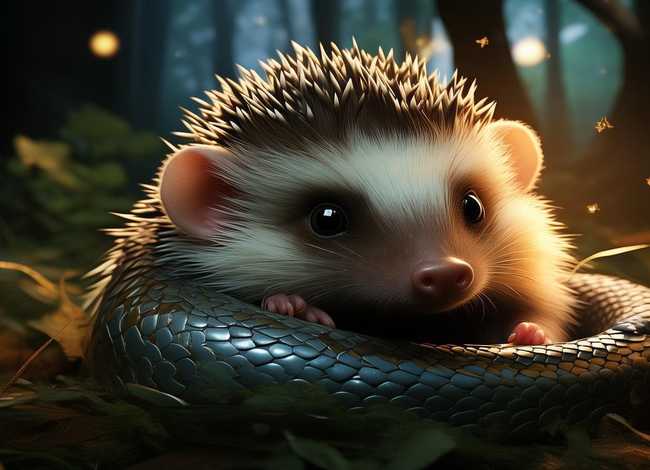 蛇与刺猬的儿童故事，睡前故事毒蛇与小刺猬