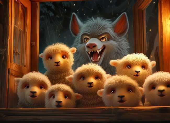 儿童睡前故事狼和7只小羊的故事、狼和七只小羊的故事视频睡前故事