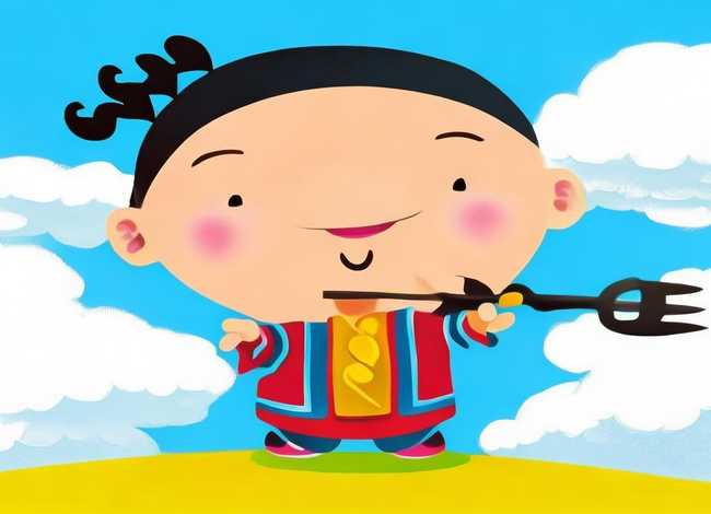 4 6岁儿童简笔画涂色哪吒 - 儿童画哪吒简笔画可爱简单