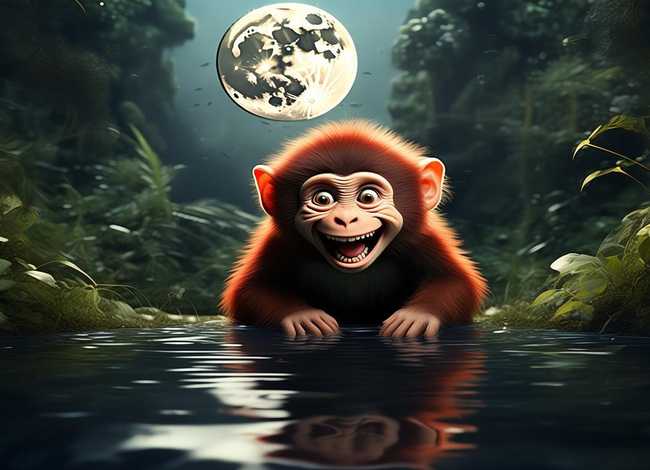 儿童故事猴子捞月、幼儿猴子捞月故事