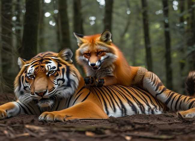 狐假虎威成语故事配图；狐假虎威成语故事配图图片