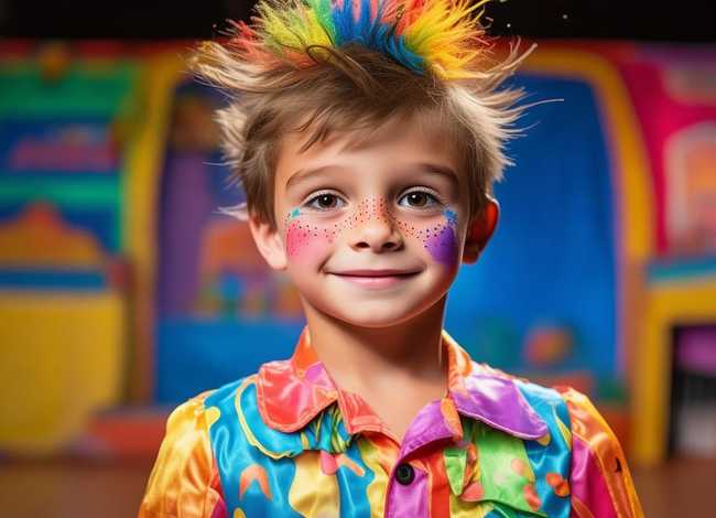 儿童表演妆容男；儿童表演妆容男孩