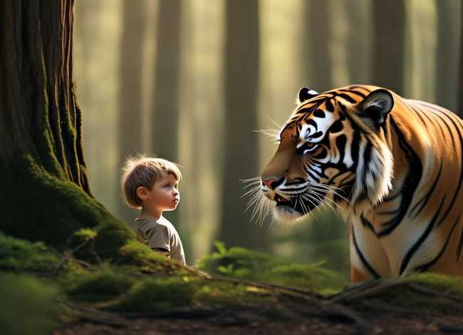 寓言故事老虎与小孩 - 寓言故事老虎与小孩图片