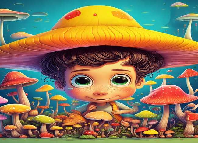 蘑菇儿童画图片；蘑菇儿童绘画图片