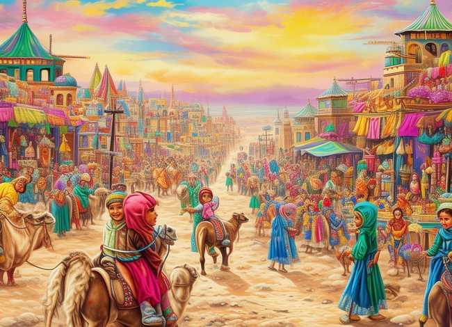 丝绸之路儿童绘画，丝绸之路幼儿绘画