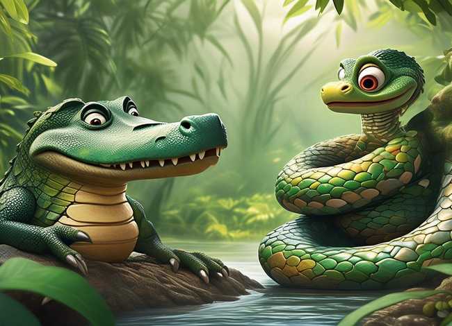 儿童故事鳄鱼和蛇（鳄鱼和蛇的故事）