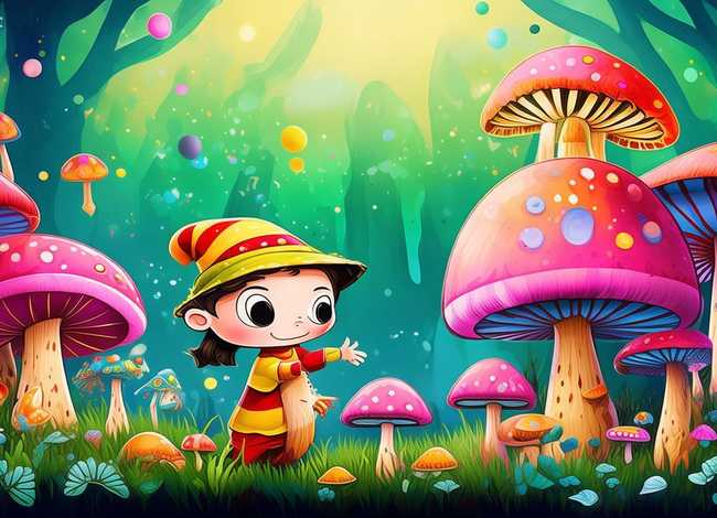 蘑菇儿童画 - 蘑菇儿童画范画