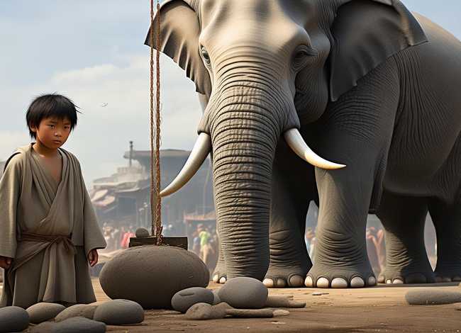 曹冲称象的故事图片，曹冲称象的故事图片简单