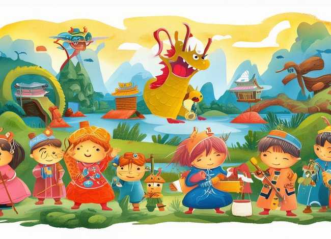 中国神话传说人物儿童画（中国神话传说人物儿童画图片）