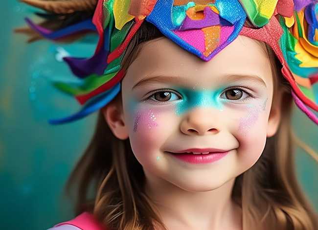 表演妆容儿童头饰 儿童表演简单妆容