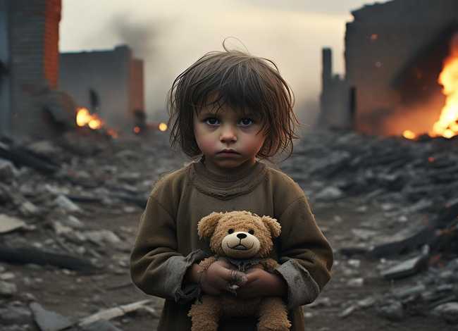 战争中的儿童图片；战争中的儿童图片素材