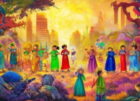 世界神话绘画作品儿童；世界神话传说绘画