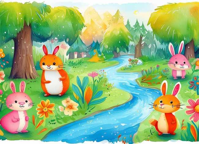 水粉插画幼儿故事情节；水粉画故事情节图片