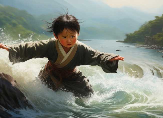 屈原跳江儿童故事，屈原跳江儿童画