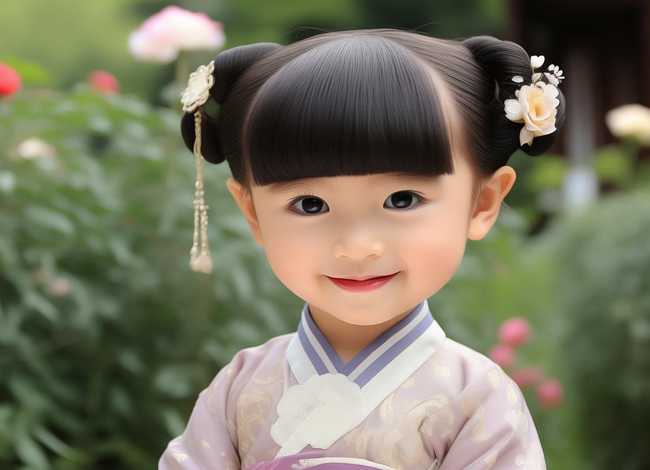 儿童汉服发型扎法简单好看，儿童汉服发型扎法简单好看图片