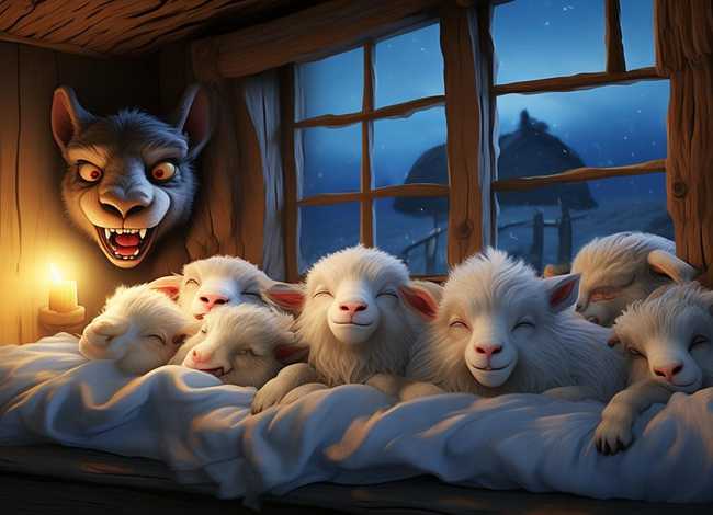 七只小山羊儿童睡前故事 睡前故事七只小山羊和狼文字版