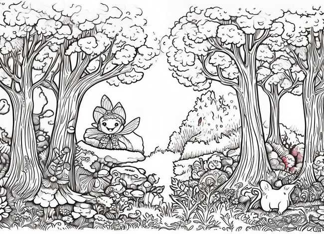 童话故事儿童画线稿；童话故事绘画线稿