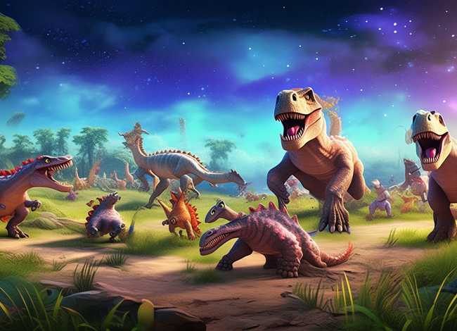 播放恐龙动画故事；播放恐龙动画故事的视频
