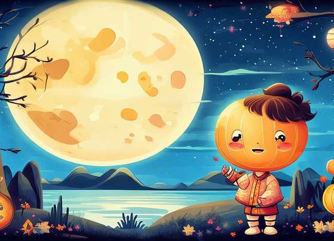 儿童中秋节图画简单又漂亮，儿童中秋节图画简单又漂亮图片
