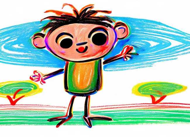 线条画儿童画（线条画儿童画人物）