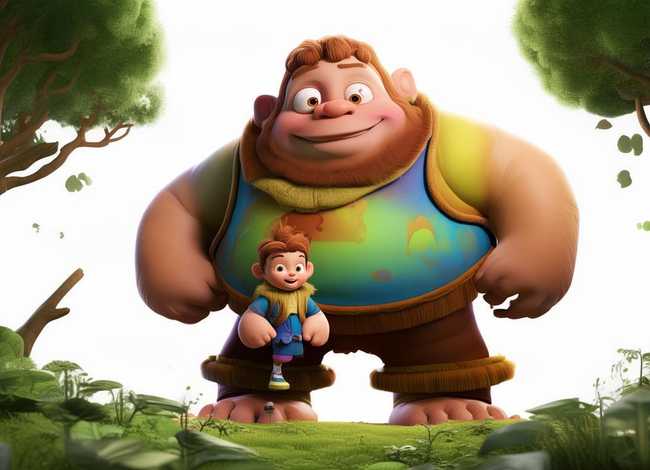 儿童故事巨人与小孩经典绘本；巨人与小孩的故事