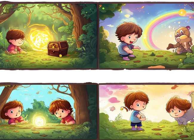 儿童故事四格画步骤；幼儿故事图画四格