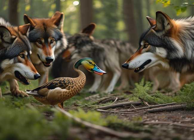 故事 狼、故事 狼和鸭子